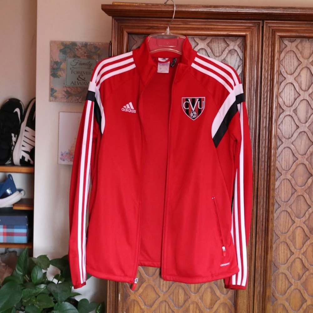 RELIST - Adidas 3 Stripes Soccer Tiro Track Jacket CVU Red/White 3-stripes - S - Picture 3 of 16